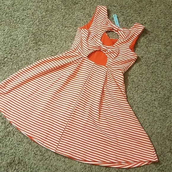 NWT• Bow Back Orange Dreamsicle Dress - Picture 1 of 8
